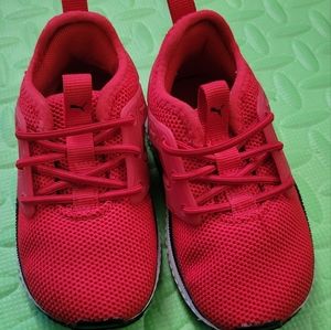 Red puma shoes